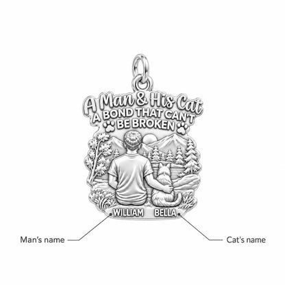 Mountain Bond Cat & Man Charm Bracelet – Personalized Dad Gift – personalization guide