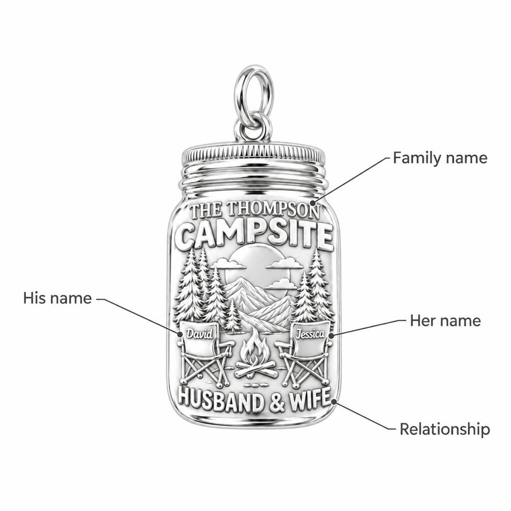 Mountain Campsite Charm Bracelet – Personalized Couple Gift – personalization guide