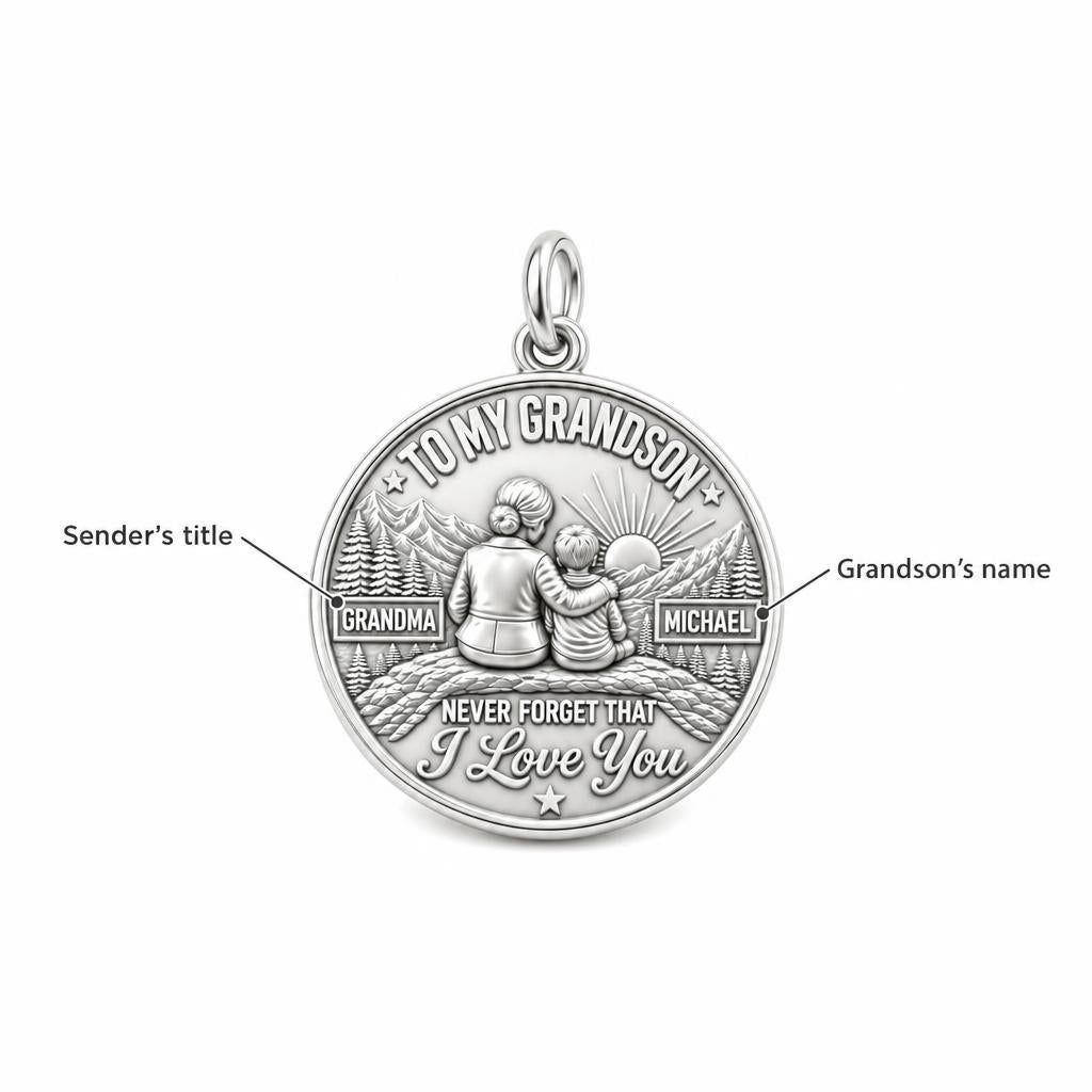 Mountain Sunrise Charm Bracelet – Personalized Grandson Gift – personalization guide