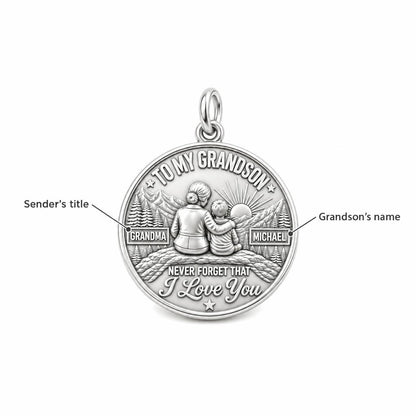 Mountain Sunrise Charm Bracelet – Personalized Grandson Gift – personalization guide