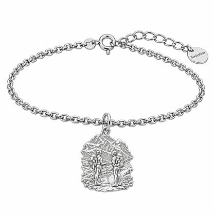 Mountain Trail Best Friends Charm Bracelet Set – silver, front view