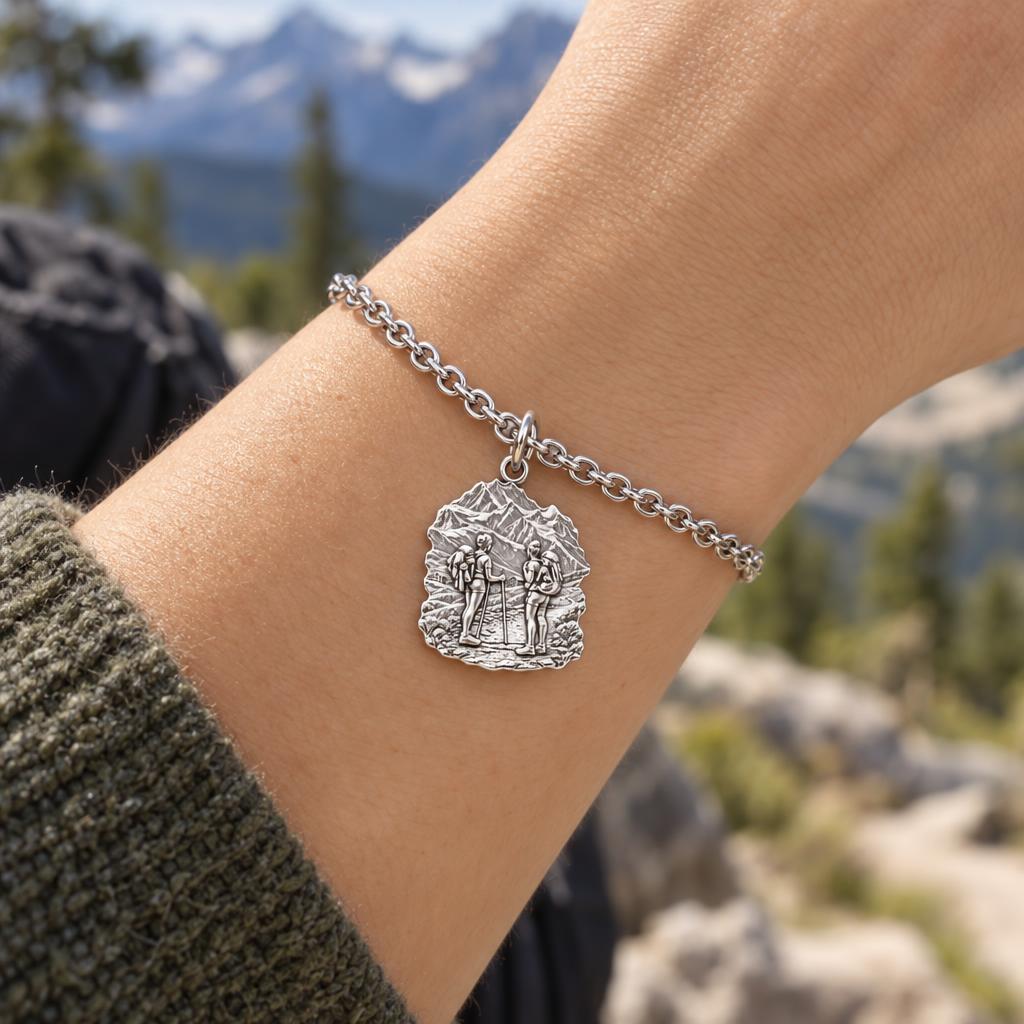 Mountain Trail Best Friends Charm Bracelet Set – worn / in use