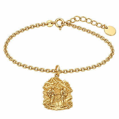 Mountain Trail Best Friends Charm Bracelet Set – 18K gold, front view