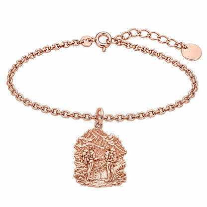 Mountain Trail Best Friends Charm Bracelet Set – rose gold, front view