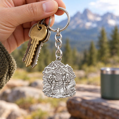 Mountain Trail Best Friends Charm Keychain – worn / in use