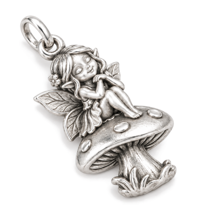 Mushroom Daydream Fairy Charm — Silver Super Macro | charm-topics-remaining-444-2026-09-14 | topic-135