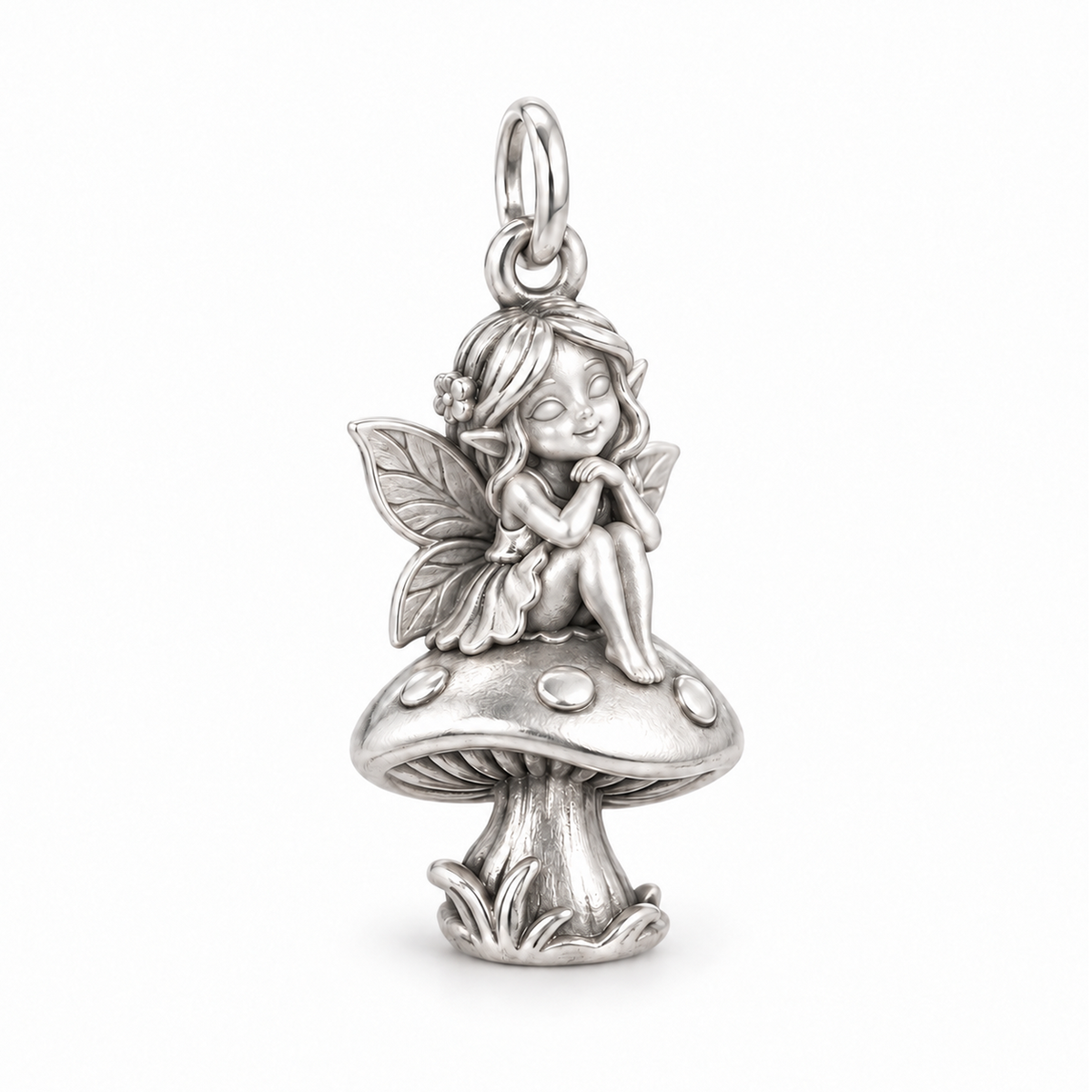 Mushroom Daydream Fairy Charm — Silver | charm-topics-remaining-444-2026-09-14 | topic-135