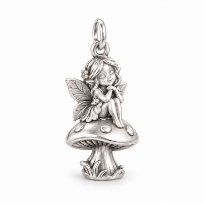 Mushroom Daydream Fairy Charm — Silver | charm-topics-remaining-444-2026-09-14 | topic-135