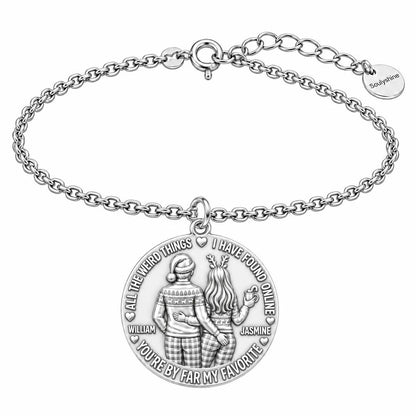 My Favorite Weird Find Charm Bracelet Set – silver, front view