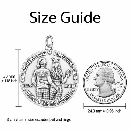 My Favorite Weird Find Charm Bracelet Set – size guide, 13 mm charm next to a quarter