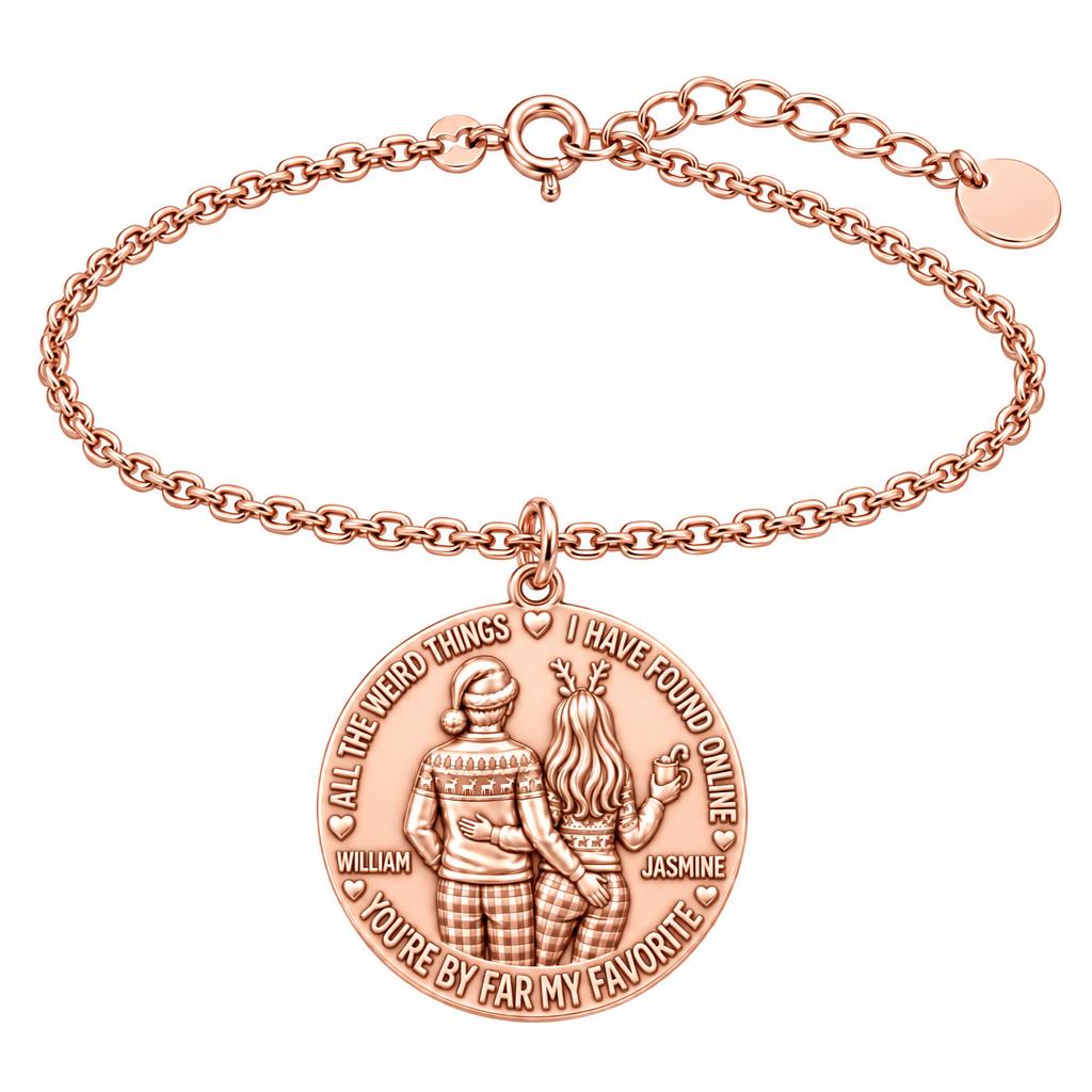 My Favorite Weird Find Charm Bracelet Set – rose gold, front view
