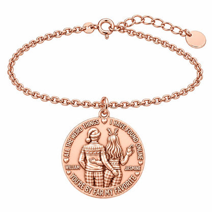 My Favorite Weird Find Charm Bracelet Set – rose gold, front view