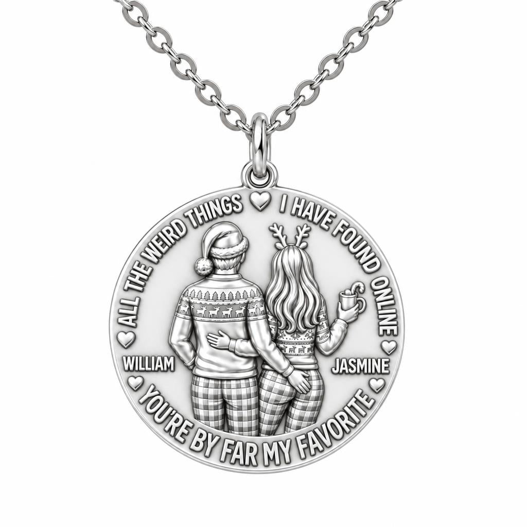 My Favorite Weird Find Charm Necklace Set – silver, front view