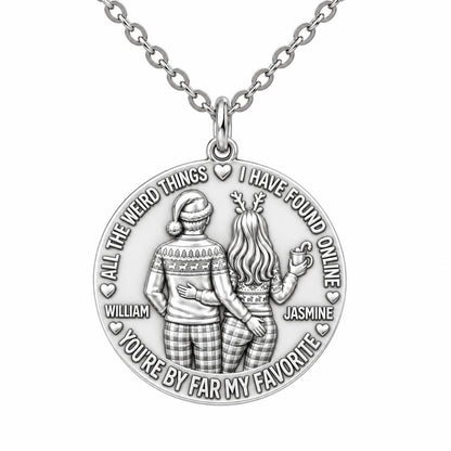 My Favorite Weird Find Charm Necklace Set – silver, front view