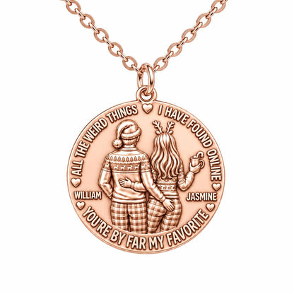 My Favorite Weird Find Charm Necklace Set – rose gold, front view