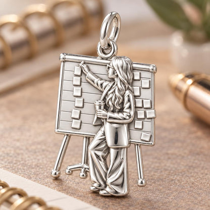 My GirlBoss Charm Bracelet – Personalized Woman Gift – macro detail of the charm
