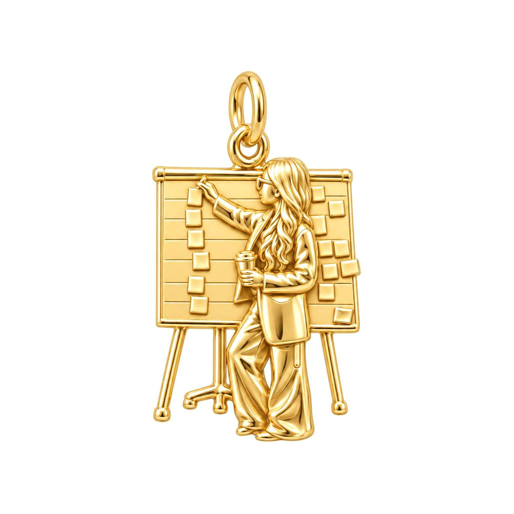 My GirlBoss Charm Bracelet – Personalized Woman Gift – 18K gold charm, front view