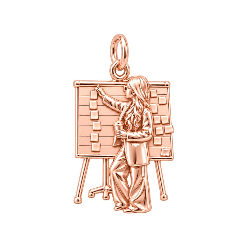 My GirlBoss Charm Bracelet – Personalized Woman Gift – rose gold charm, front view