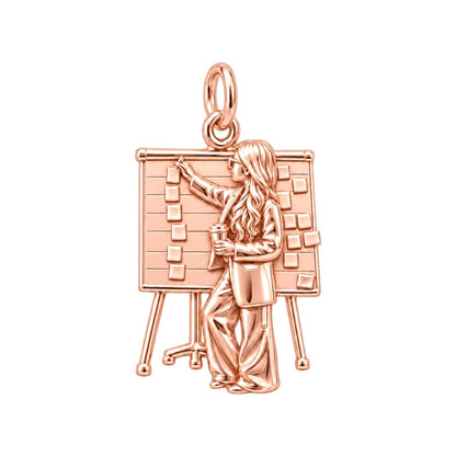 My GirlBoss Charm Bracelet – Personalized Woman Gift – rose gold charm, front view