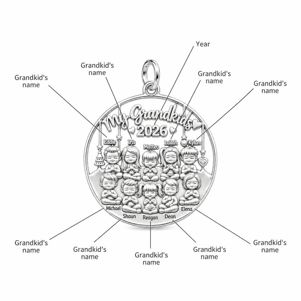 My Grandkids Circle of Love Charm Bracelet – Personalized Nana Gift – personalization guide