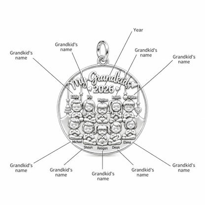 My Grandkids Circle of Love Charm Bracelet – Personalized Nana Gift – personalization guide