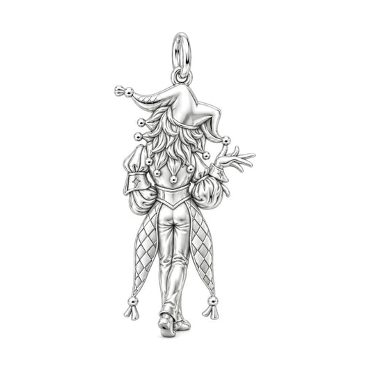 Mystic Court Jester Charm Bracelet – Personalized Artist Gift – back of the charm, engraving area