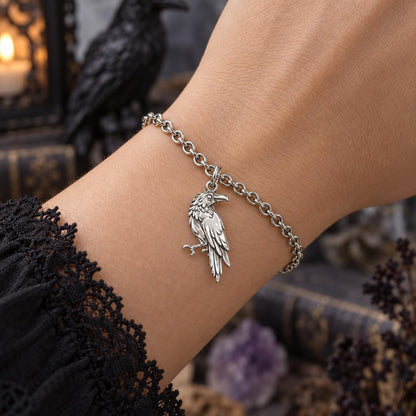 Mystic Raven Sentinel Charm Bracelet Set – worn / in use