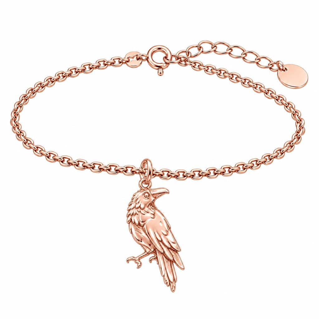 Mystic Raven Sentinel Charm Bracelet Set – rose gold, front view