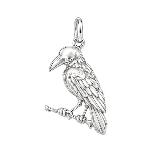 Mystic Raven Skull Charm Bracelet – Personalized Goth Gift – back of the charm, engraving area