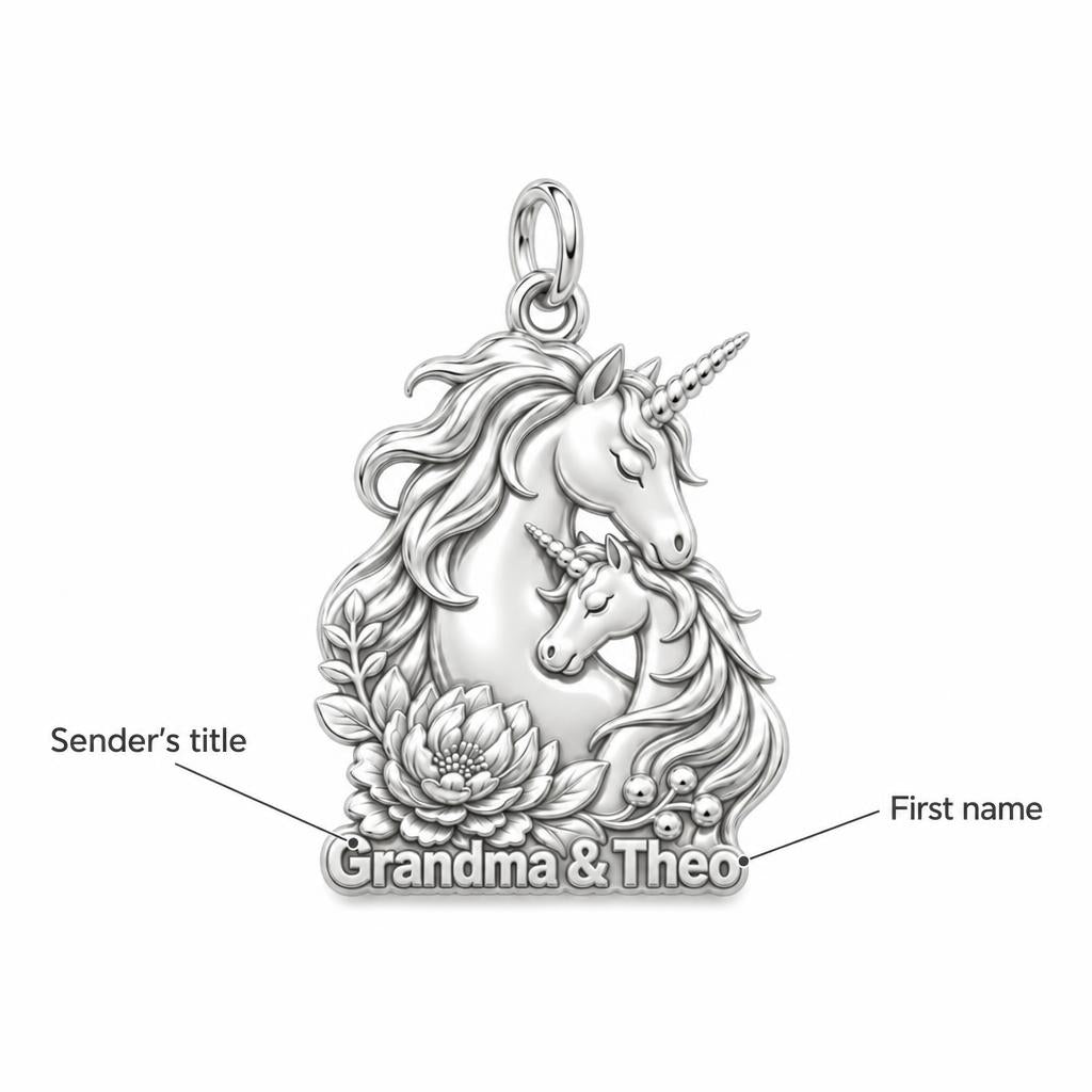 Mystical Unicorn Bond Charm Bracelet – Personalized Granddaughter Gift – personalization guide