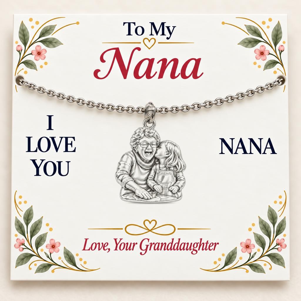 Nana's Sweetest Hug Charm Bracelet Set – silver, on its message card