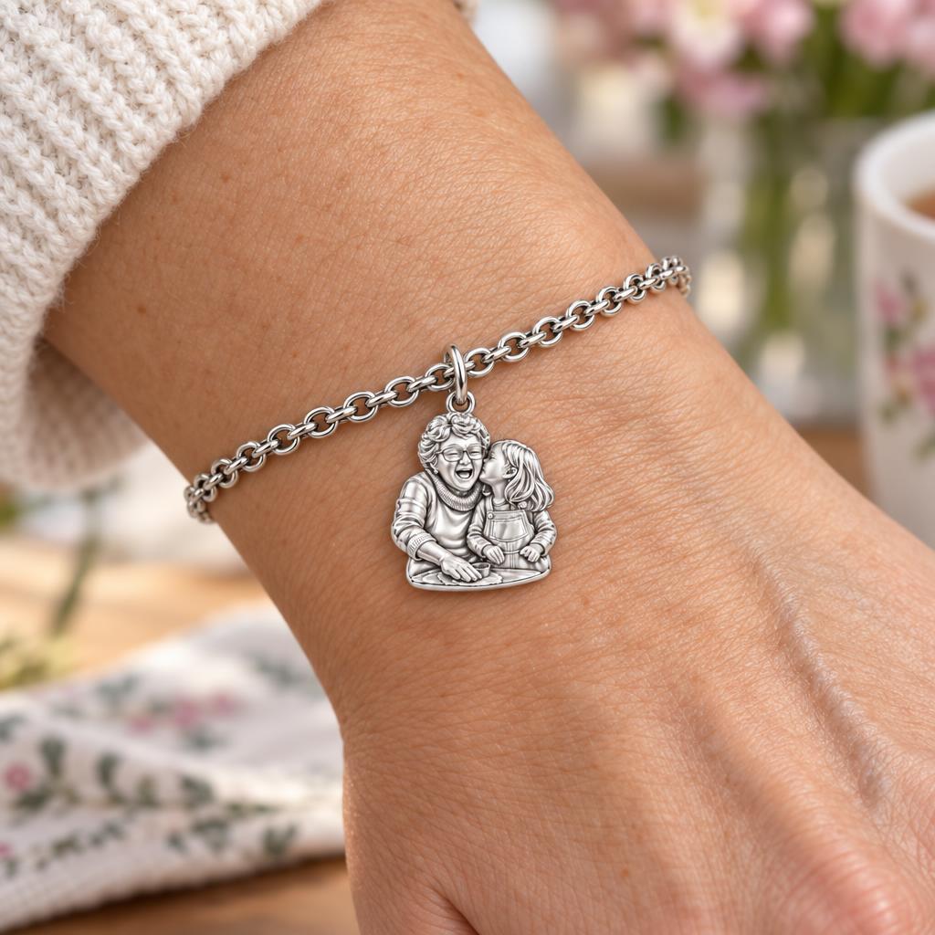 Nana's Sweetest Hug Charm Bracelet Set – worn / in use