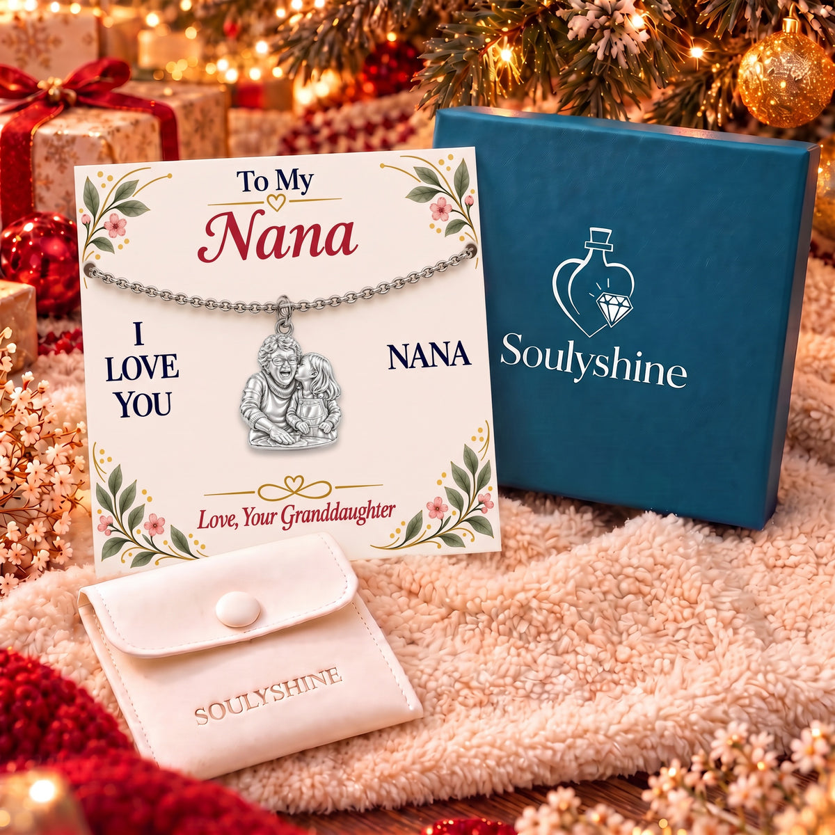 Nana's Sweetest Hug Charm Bracelet Set – gift box with the message card