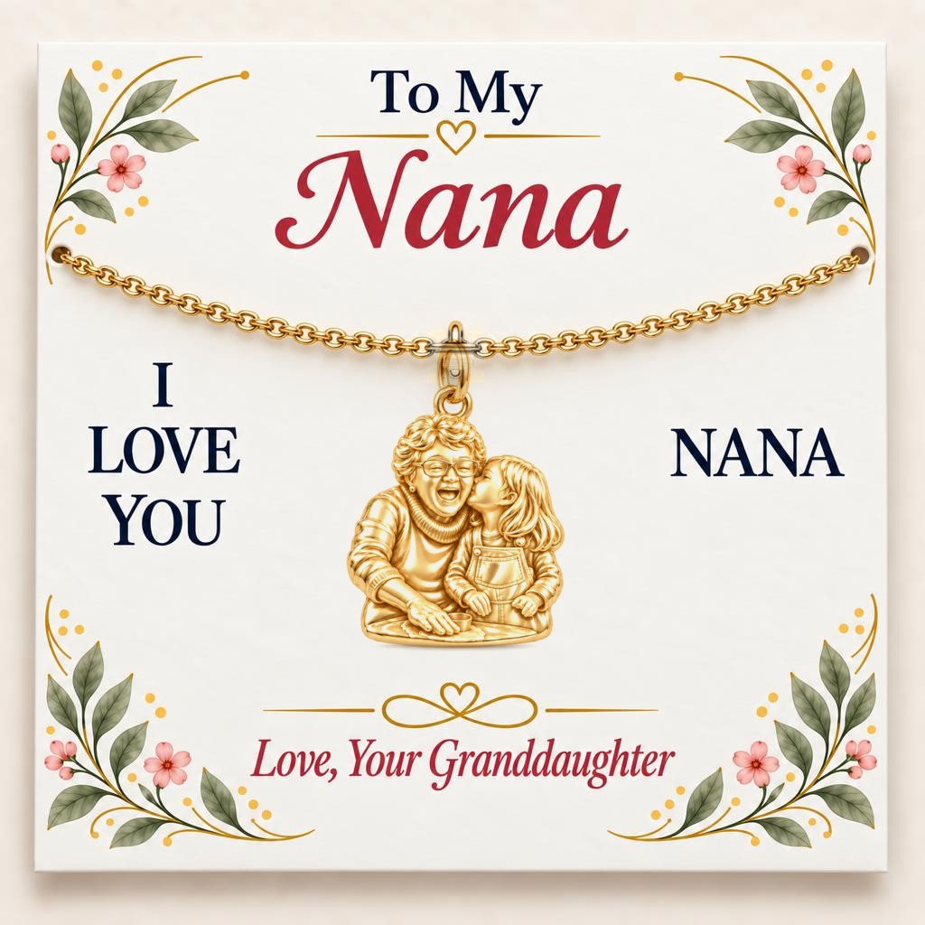 Nana's Sweetest Hug Charm Bracelet Set – 18K gold, on its message card