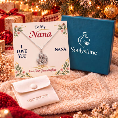 Nana's Sweetest Hug Charm Necklace Set – gift box with the message card