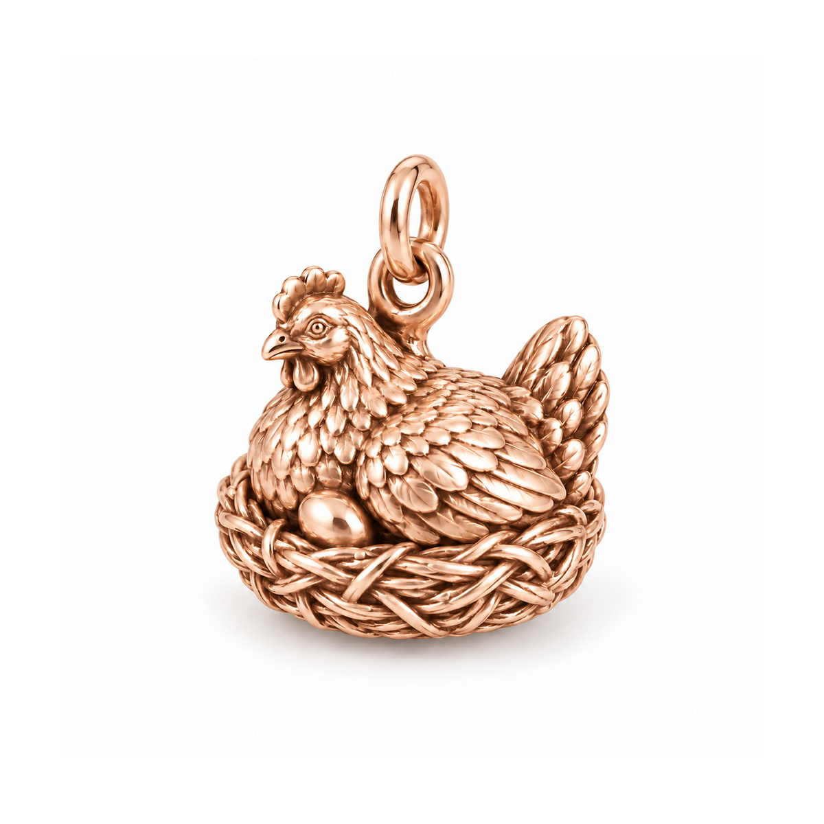 Nesting Hen Charm — Rose Gold | charm-topics-remaining-444-2026-09-14 | topic-293