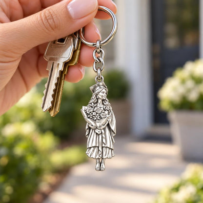 New Horizons Graduate Charm Keychain – worn / in use