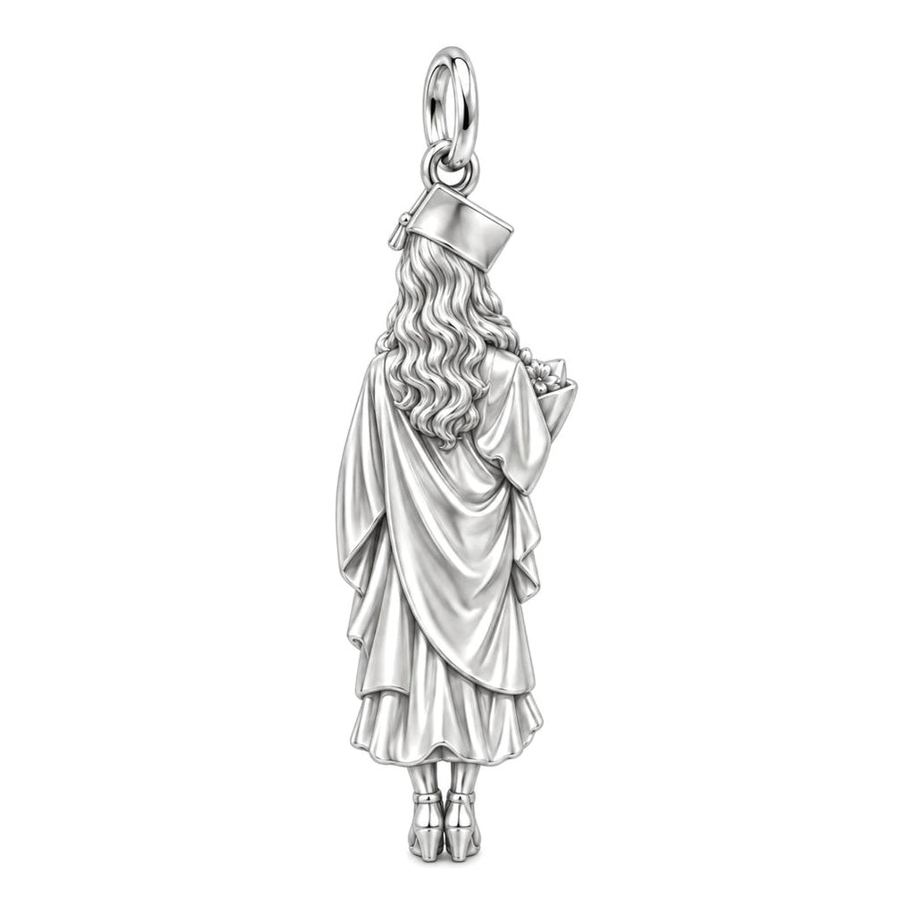 New Horizons Graduate Charm Necklace Set – back of the charm, engraving area