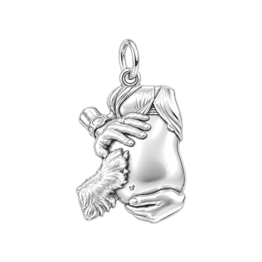 New Life and Paws Charm Bracelet – Personalized Mom Gift – silver charm, front view