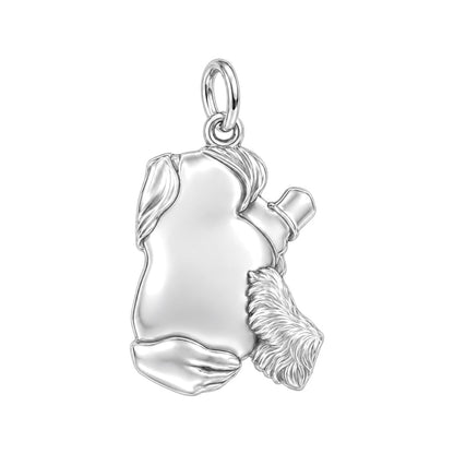 New Life and Paws Charm Bracelet – Personalized Mom Gift – back of the charm, engraving area