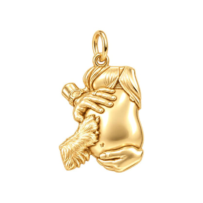 New Life and Paws Charm Bracelet – Personalized Mom Gift – 18K gold charm, front view