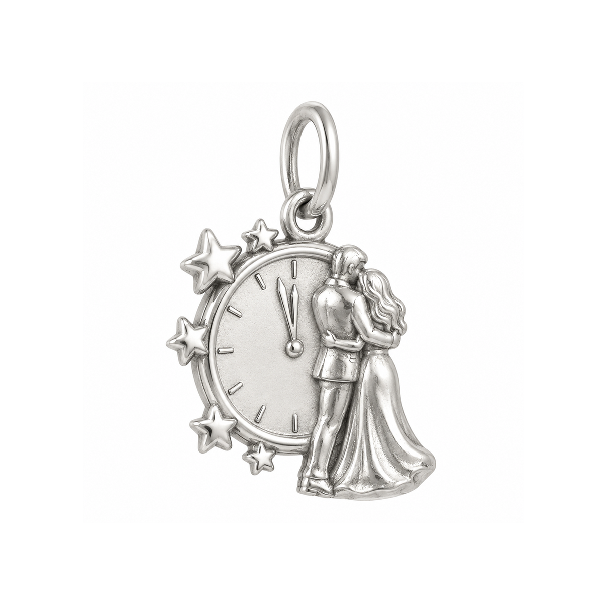 New Year's Eve Clock Charm — Silver — 50-works-silver-20260916-125