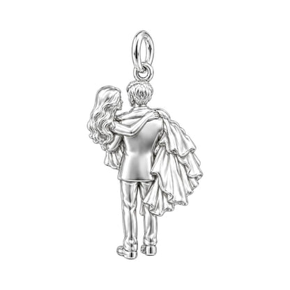 Newlywed Threshold Carry Charm Bracelet – Personalized Couple Gift – back of the charm, engraving area