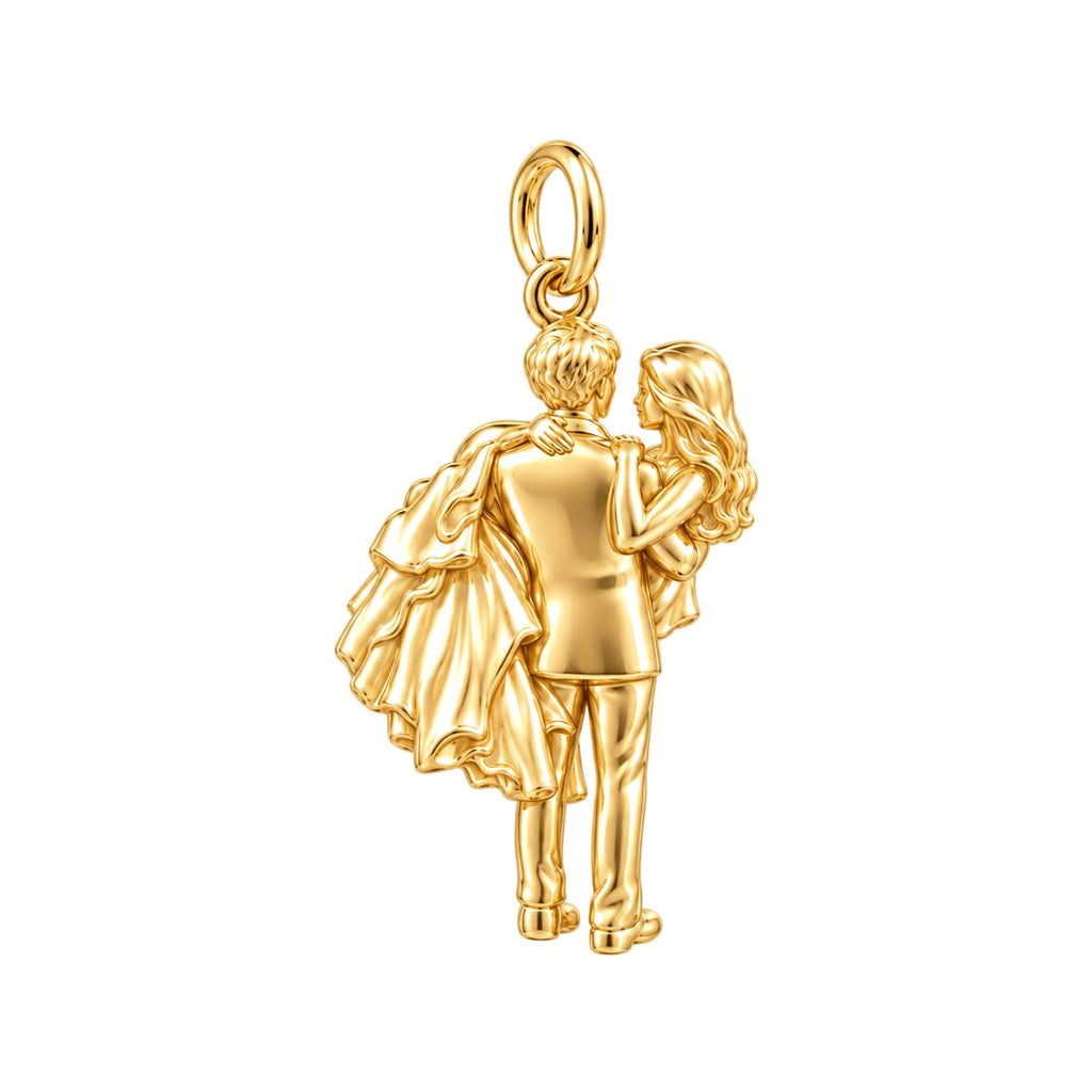 Newlywed Threshold Carry Charm Bracelet – Personalized Couple Gift – 18K gold charm, front view