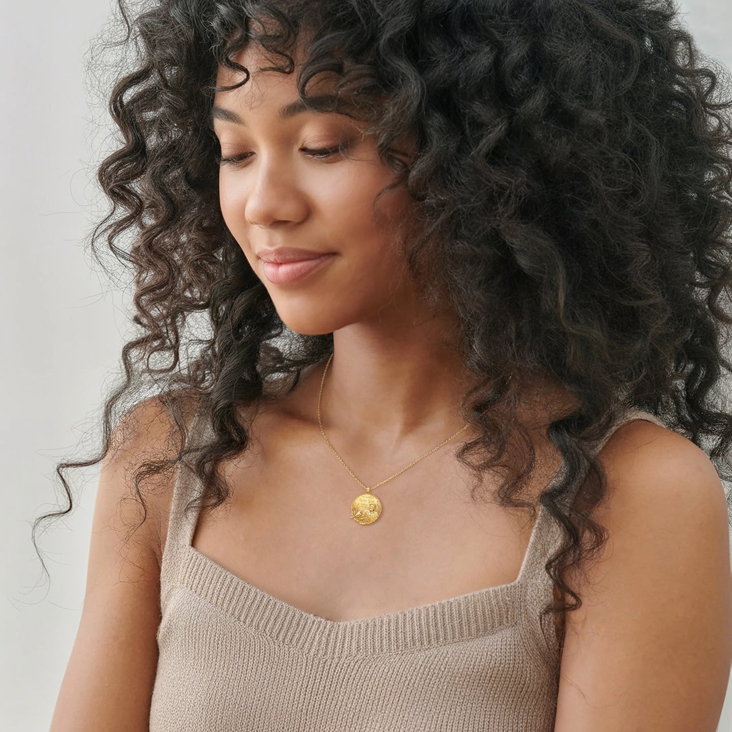 Soulyshine Eternal Presence Personalized Memorial -  Upload Photo Necklace in Sterling Silver/14K Gold Vermeil