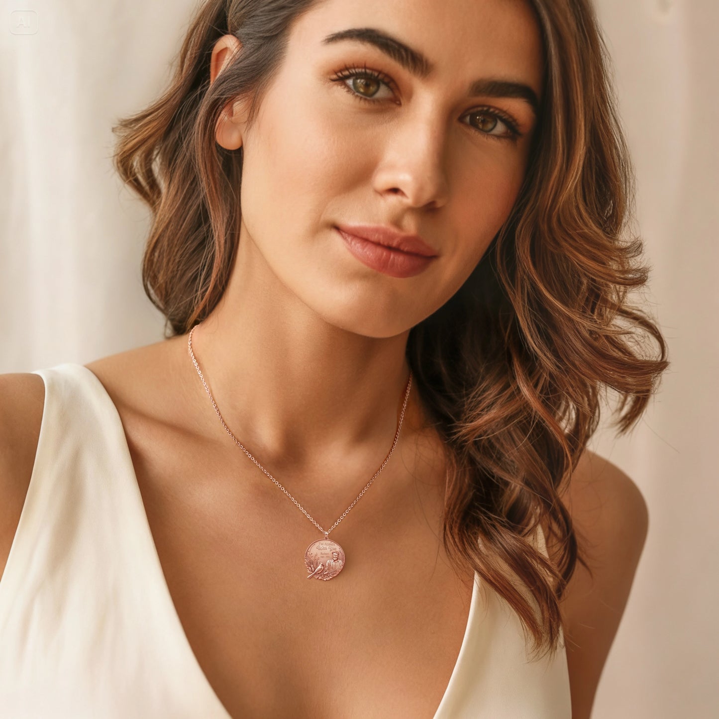 Soulyshine Eternal Presence Personalized Memorial -  Upload Photo Necklace in Sterling Silver/14K Gold Vermeil