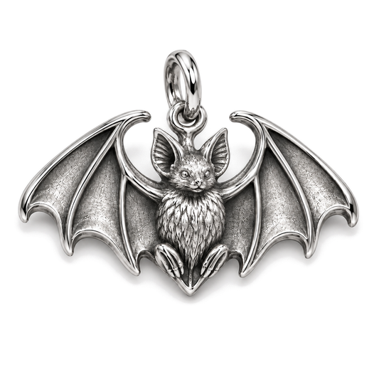 Night Guardian Bat Charm — Silver Super Macro | charm-topics-remaining-444-2026-09-14 | topic-152