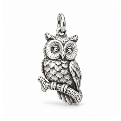 Night Watch Owl Charm — Silver | charm-topics-remaining-444-2026-09-14 | topic-122