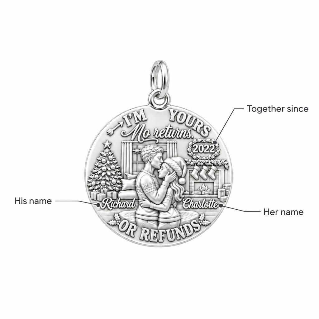 No Returns Holiday Couple Charm Bracelet – Personalized Couple Gift – personalization guide