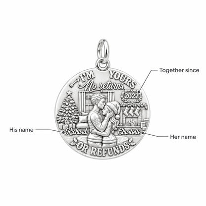 No Returns Holiday Couple Charm Bracelet – Personalized Couple Gift – personalization guide